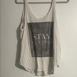 Abercrombie & Fitch White Graphic Tank Top